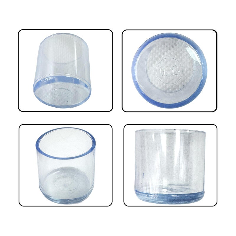 Ainiveiya 25PCS Silicone Chair Leg Floor Protectors - 0.74-Inch ID Clear Chair Leg Tips, Silicone Furniture Foot Covers for Chairs & Tables, Non-Slip Chair Leg End Caps for Floor Protection - Image 3